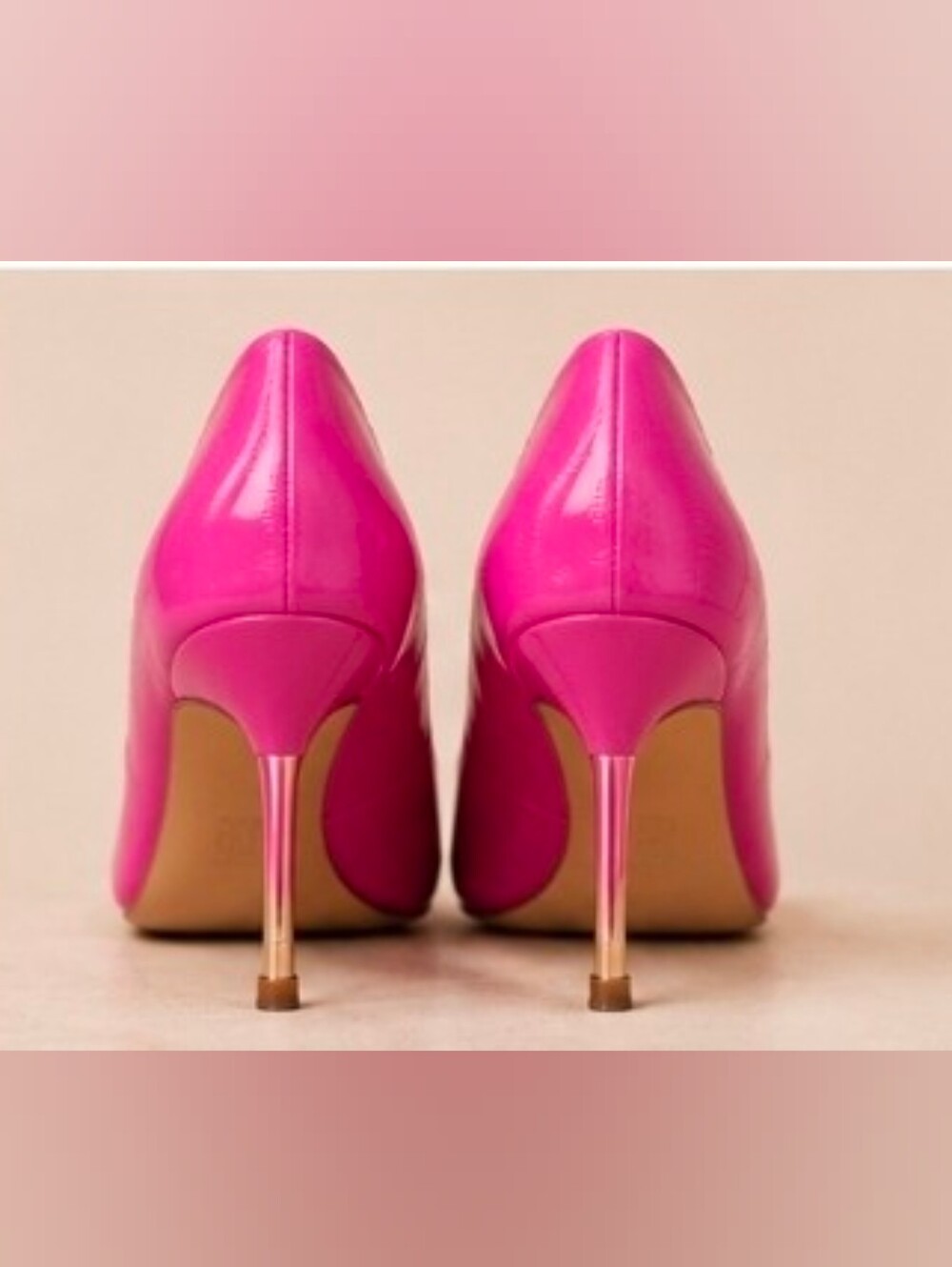Hot Pink Patent Leather Pointed-Toe Pumps with Matching Clutch - Picture 7 of 8